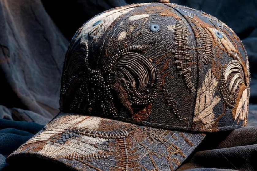 Metallic Thread Embroidery caps
